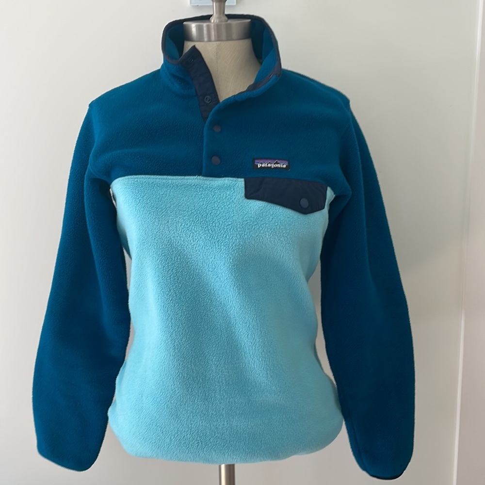 Patagonia Synchilla half snap two tone fleece Womens XS